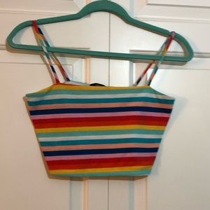 Rainbow striped crop top